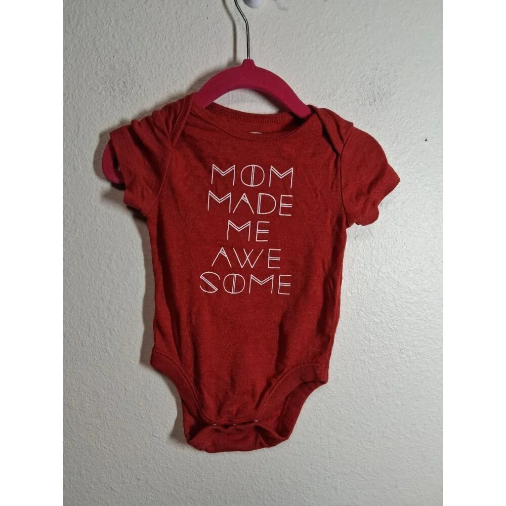 Old Navy Bodysuit Attitude Mom Made Me Awesome Red Unisex Size 3-6 Months